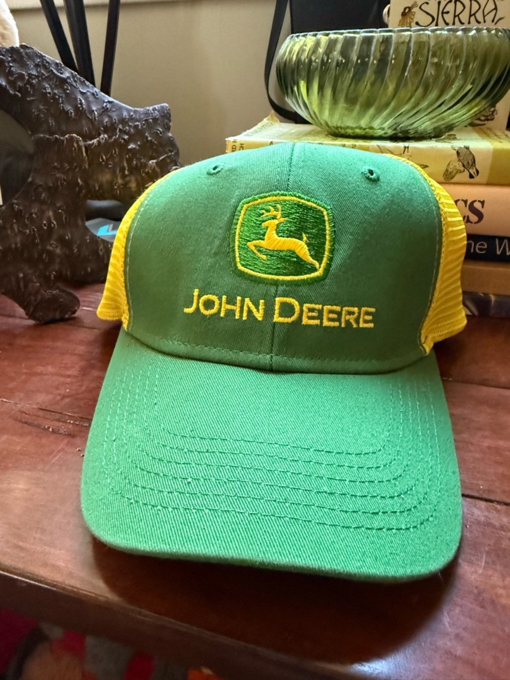 Y2K Trucker Hat Cowboy Farm Fresh John Deere Green